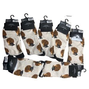 NWT  7  pairs Happy Socks Beige Cookie Pattern Socks